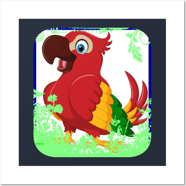 loro, amante de los loros, loro regalo, dueño de loro, loro gracioso, parrot, parrot lover, parrot gift, parrot owner, parrot funny Wall Art by Lebihanto